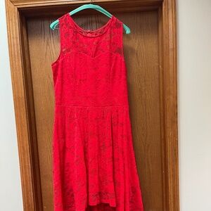Red lace dress